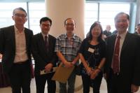 (From right) Prof. Fung Kwok-pui, Associate Director (Academic Administration); Ms. Jenny H.J. Hou; Mr. Chung Yiu-wa; Prof. Woody W.Y. Chan, Associate Director (Graduate Education); and Mr. Chan Chi-ho, Senior Administrative Manager